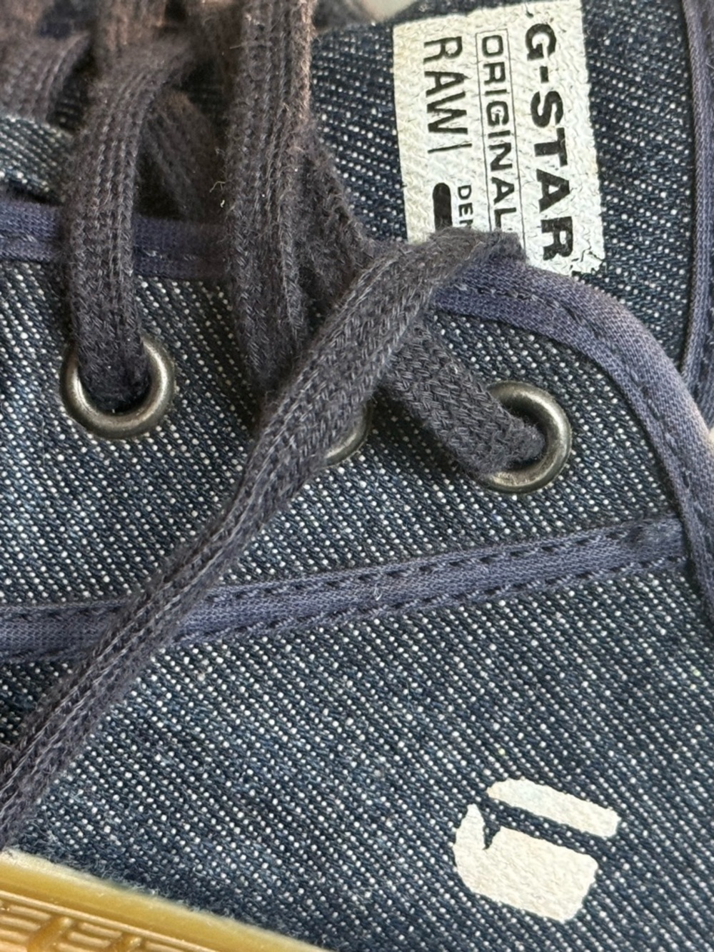 G-Star Navy Canvas Low-Top Sneakers with Gum Sole - Picture 10 of 16